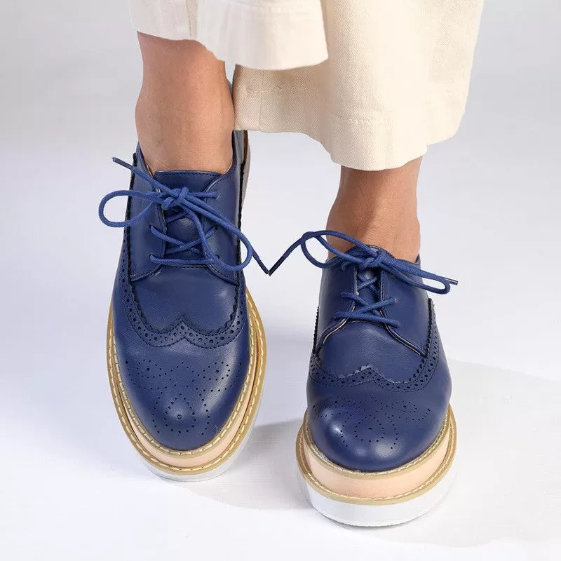 Madison Maya 2 Lace Up Brogues - Dark Blue