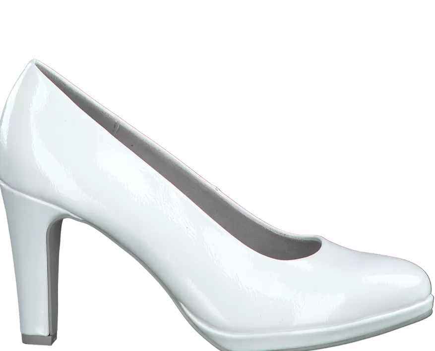 Marco Tozzi Ladies High Heel White Patent Court Shoe 22412-20 123