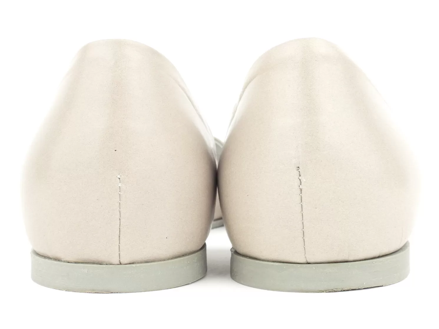 McQ Alexander McQueen Stone Grey Leather Ada Punk Pointed Flats - 37