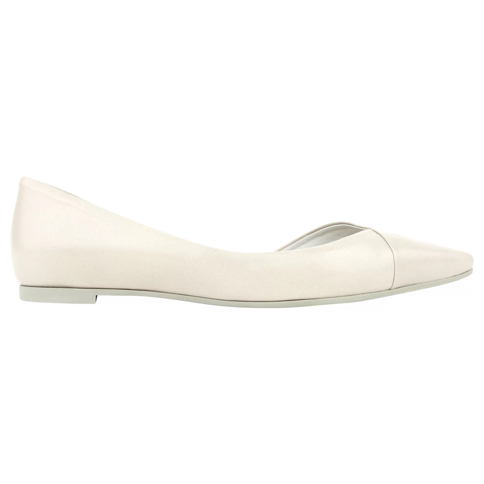 McQ Alexander McQueen Stone Grey Leather Ada Punk Pointed Flats - 37