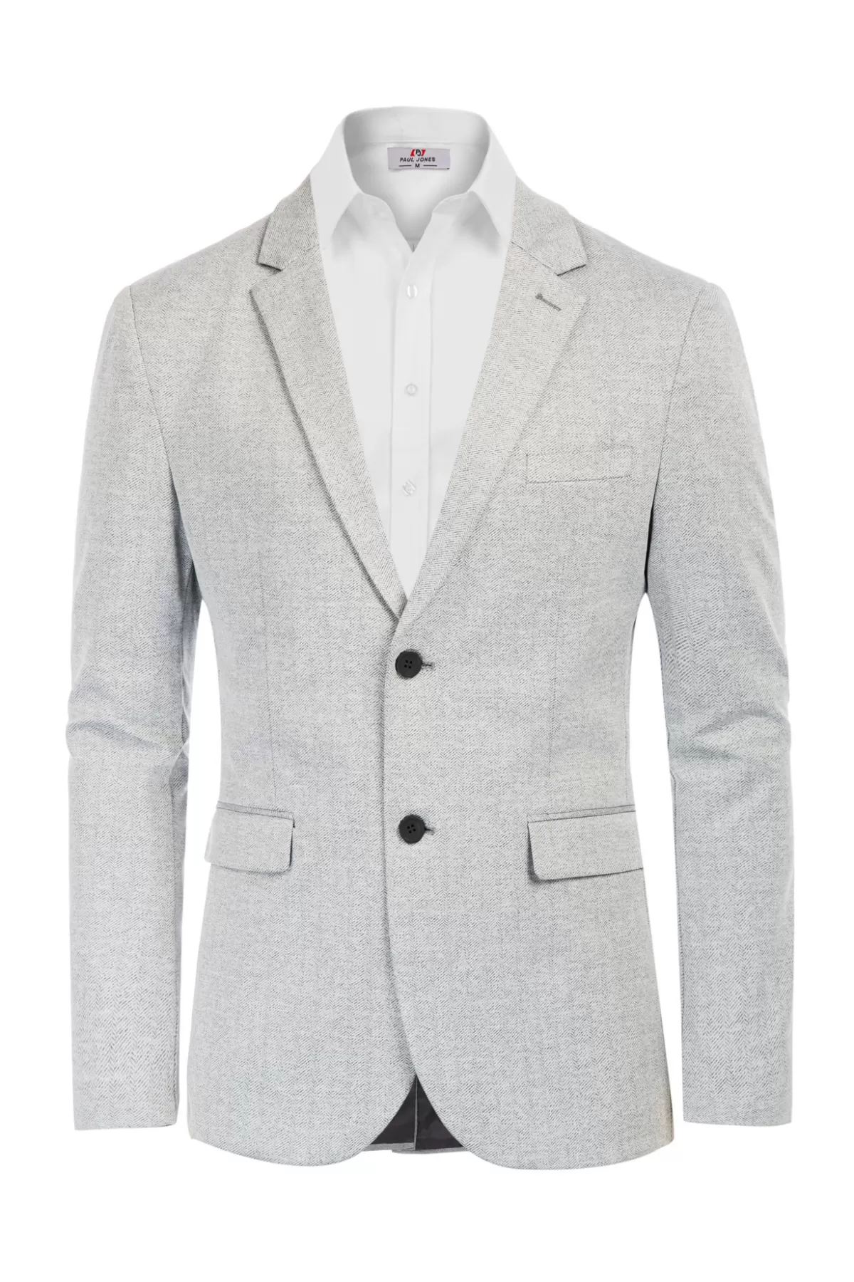 Men's Herringbone Blazer Jacket Two Button Lightweight Casual Knit Sport Coat