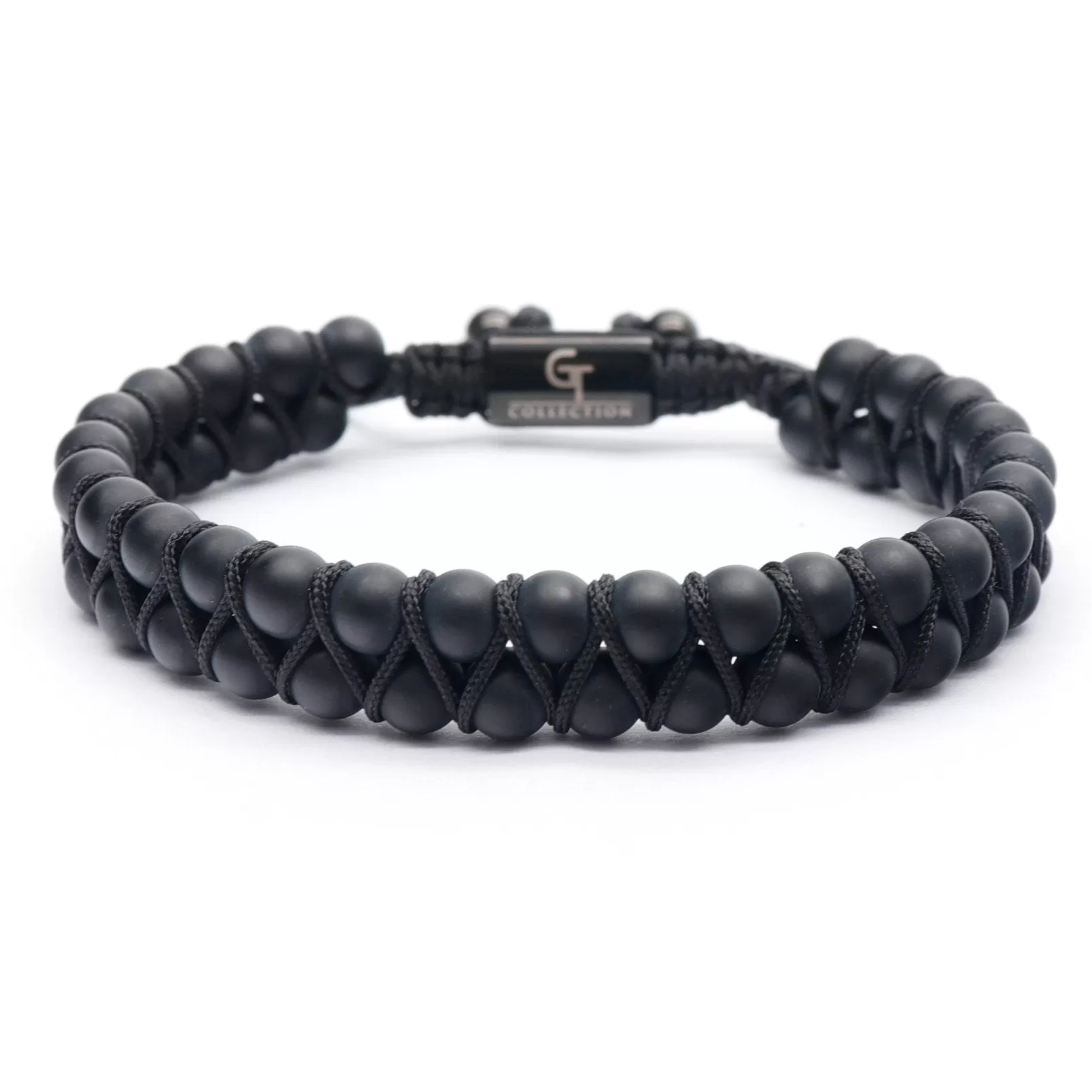 Men's MATTE ONYX Double Bead Bracelet - One Size Fits All