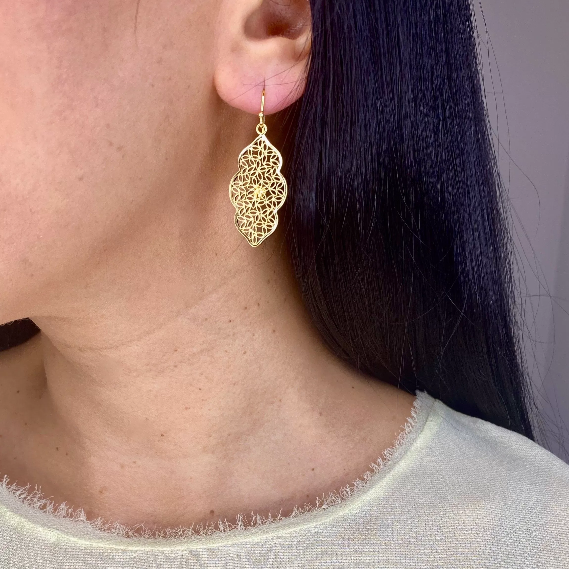 MIRANDA SILVER MEDIUM EARRINGS FILIGREE