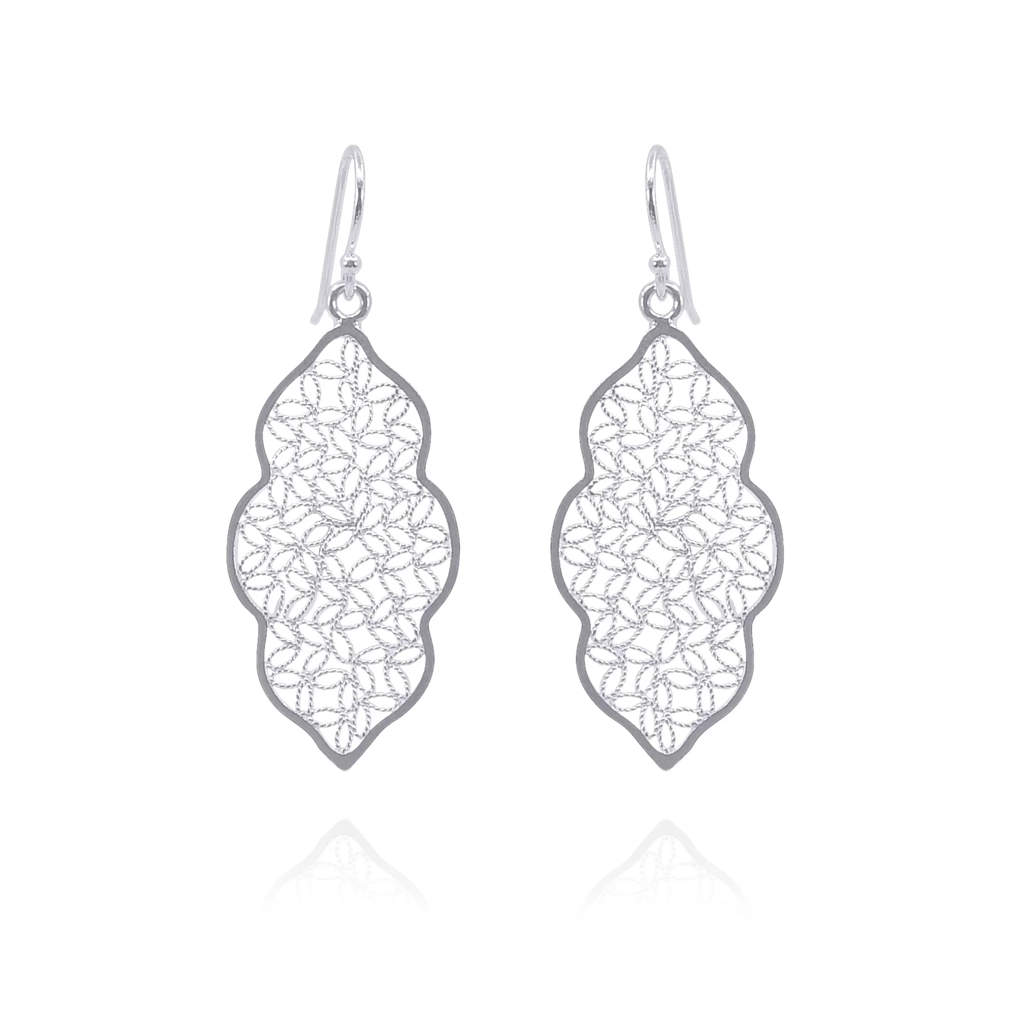 MIRANDA SILVER MEDIUM EARRINGS FILIGREE