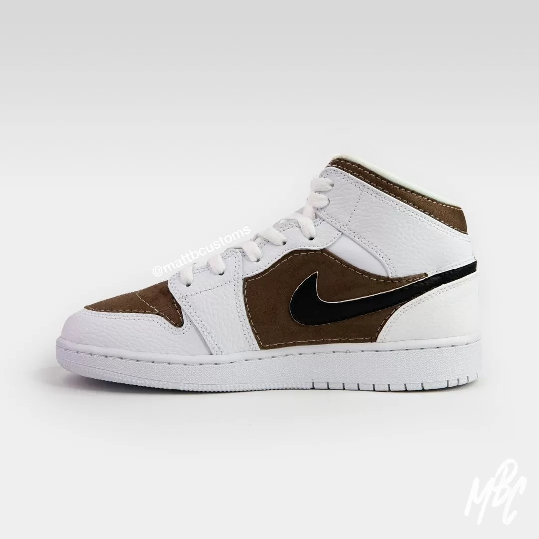 Mocha Suede Reverse Swoosh - Jordan 1 Mid | UK 6