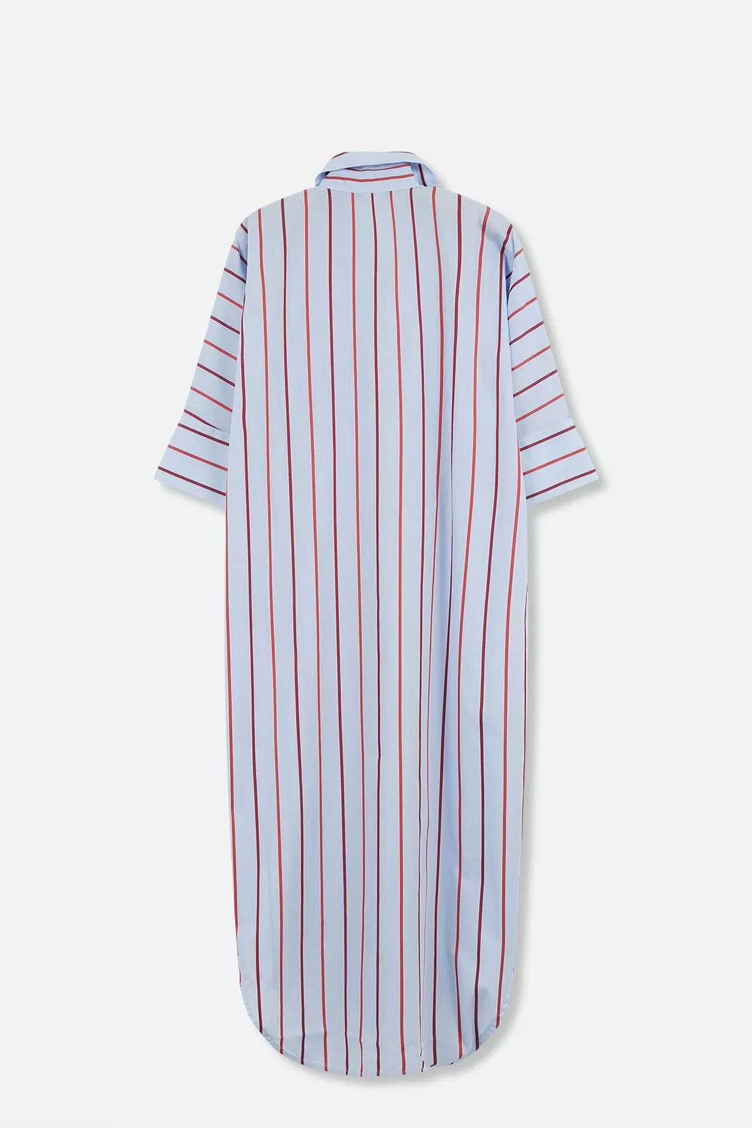 MODENA DOLMAN SLEEVE SHIRT DRESS IN ITALIAN COTTON SPRING STRIPE