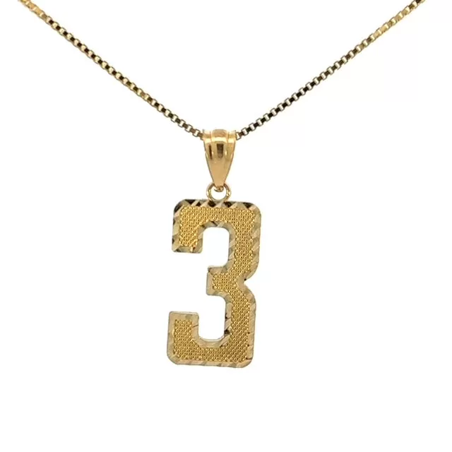 Numeric Gold Pendant - 10K Yellow Gold