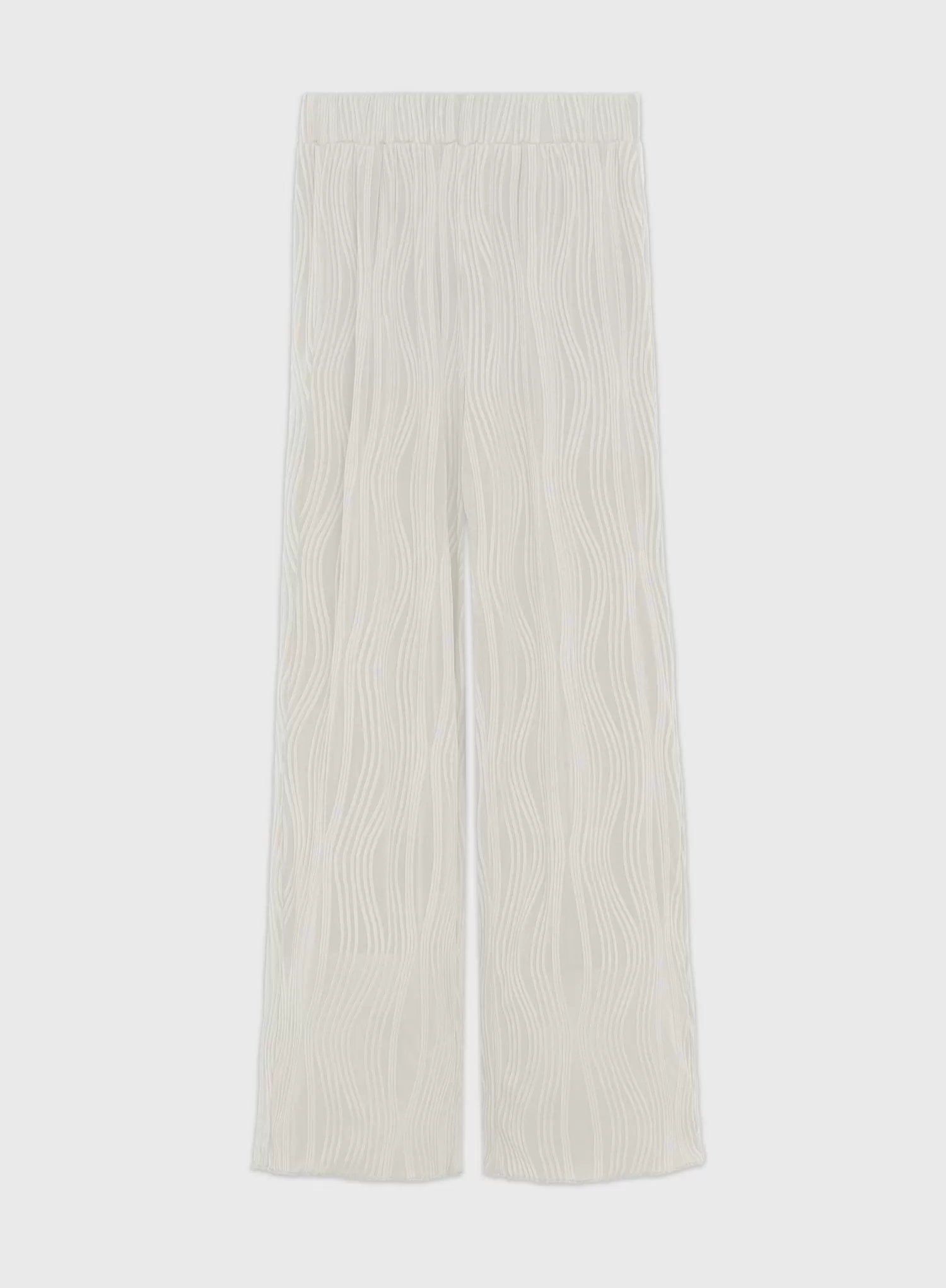 Off White Relaxed Plisse Trouser - Tela