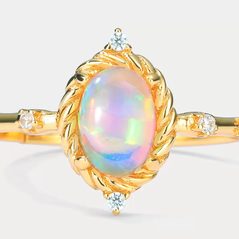 Opal Diamond Ring