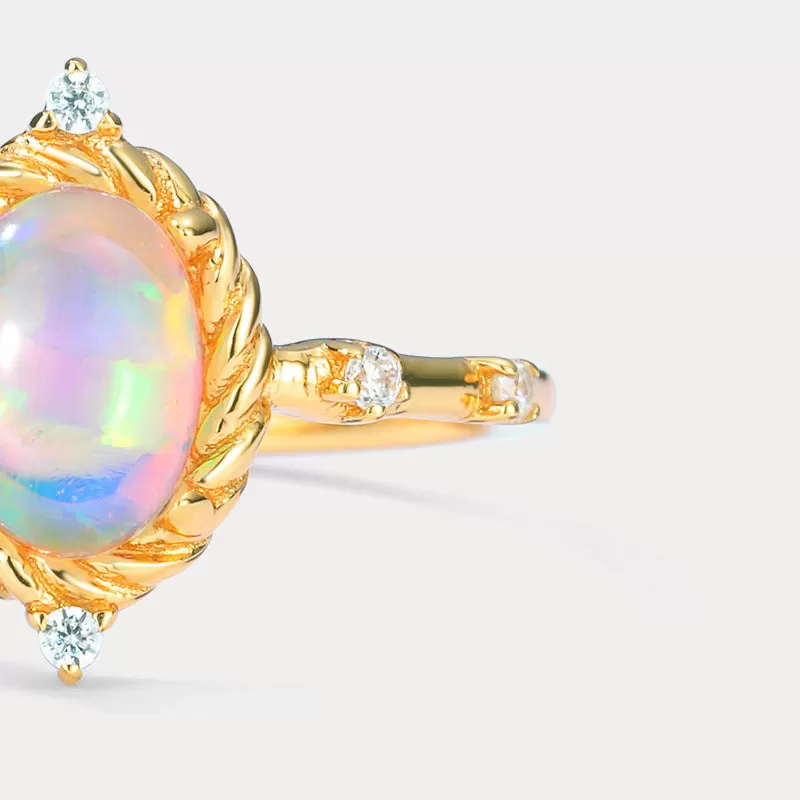 Opal Diamond Ring