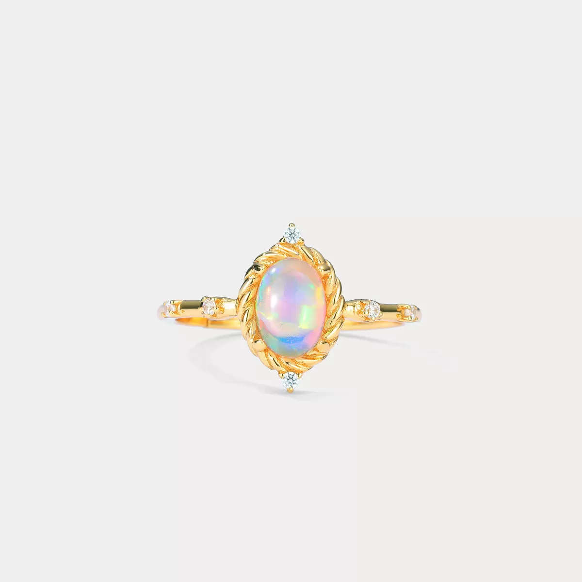 Opal Diamond Ring