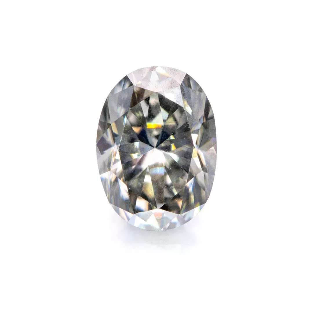 Oval Gray Moissanite Loose Stone, 8x6mm