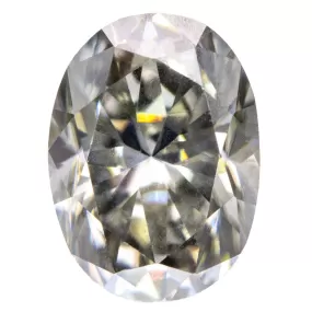 Oval Gray Moissanite Loose Stone, 8x6mm