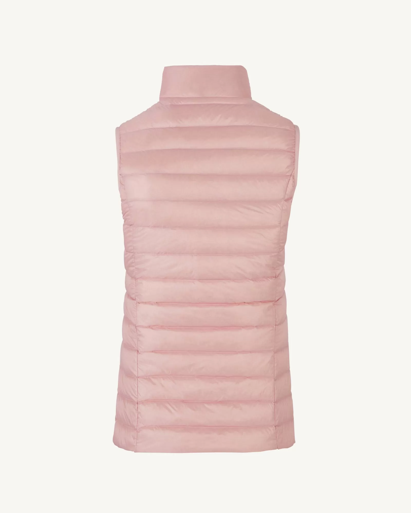 Peach pink Seda lightweight sleeveless puffer jacket