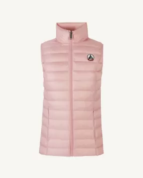 Peach pink Seda lightweight sleeveless puffer jacket