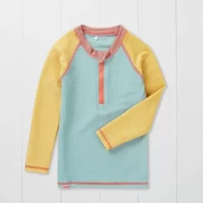 Pistachio Ribbed Kids Long Sleeve Rash Vest