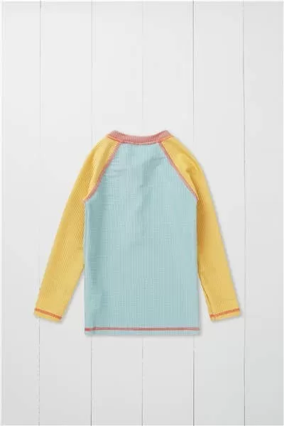 Pistachio Ribbed Kids Long Sleeve Rash Vest