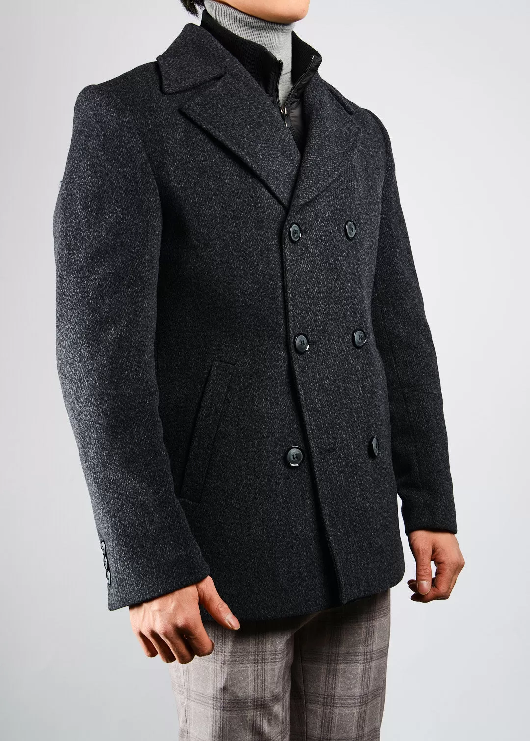 Preston Heathered Tonal Stripe DB Coat