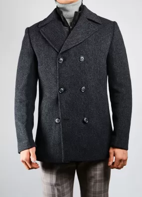 Preston Heathered Tonal Stripe DB Coat