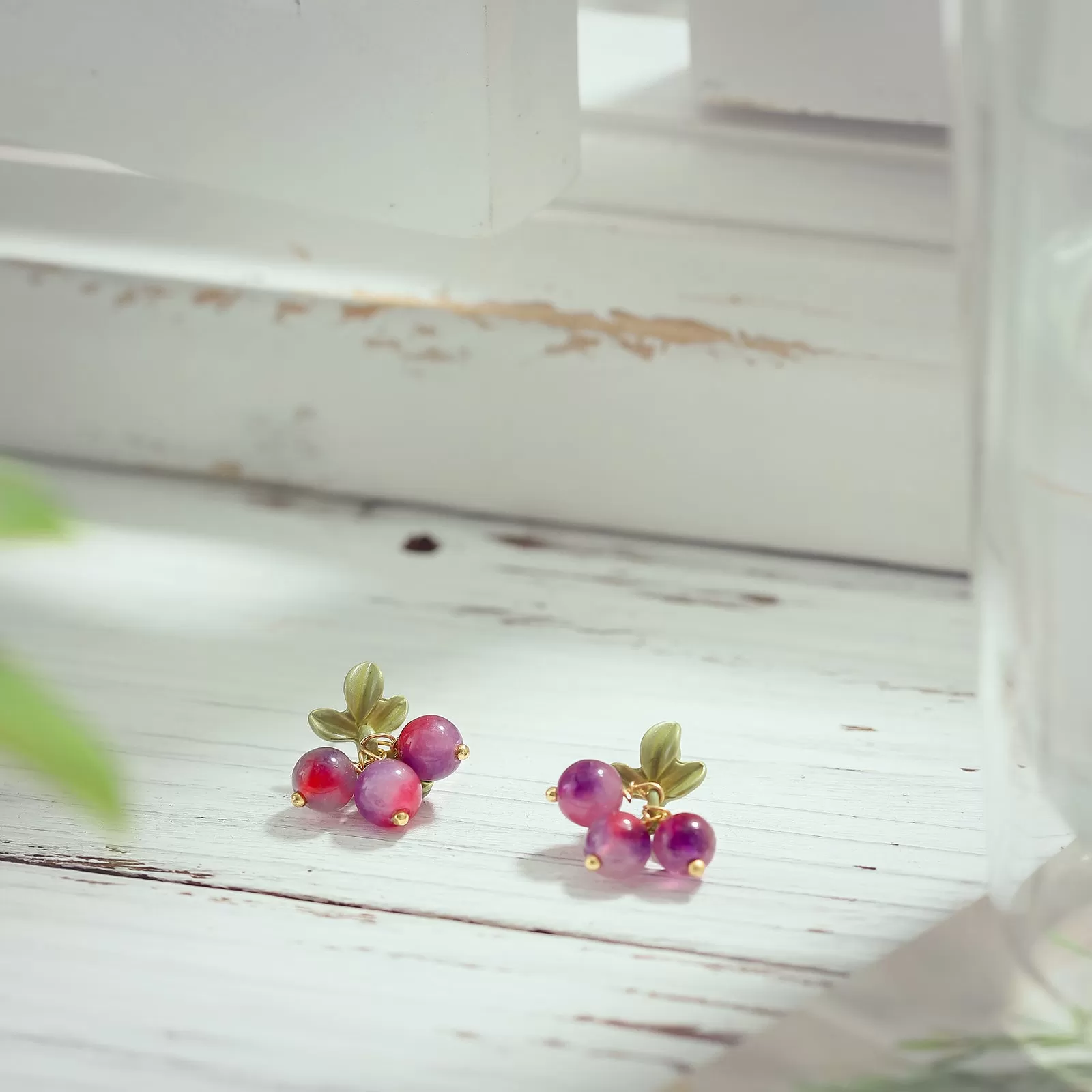 Purple Berry Stud Earrings