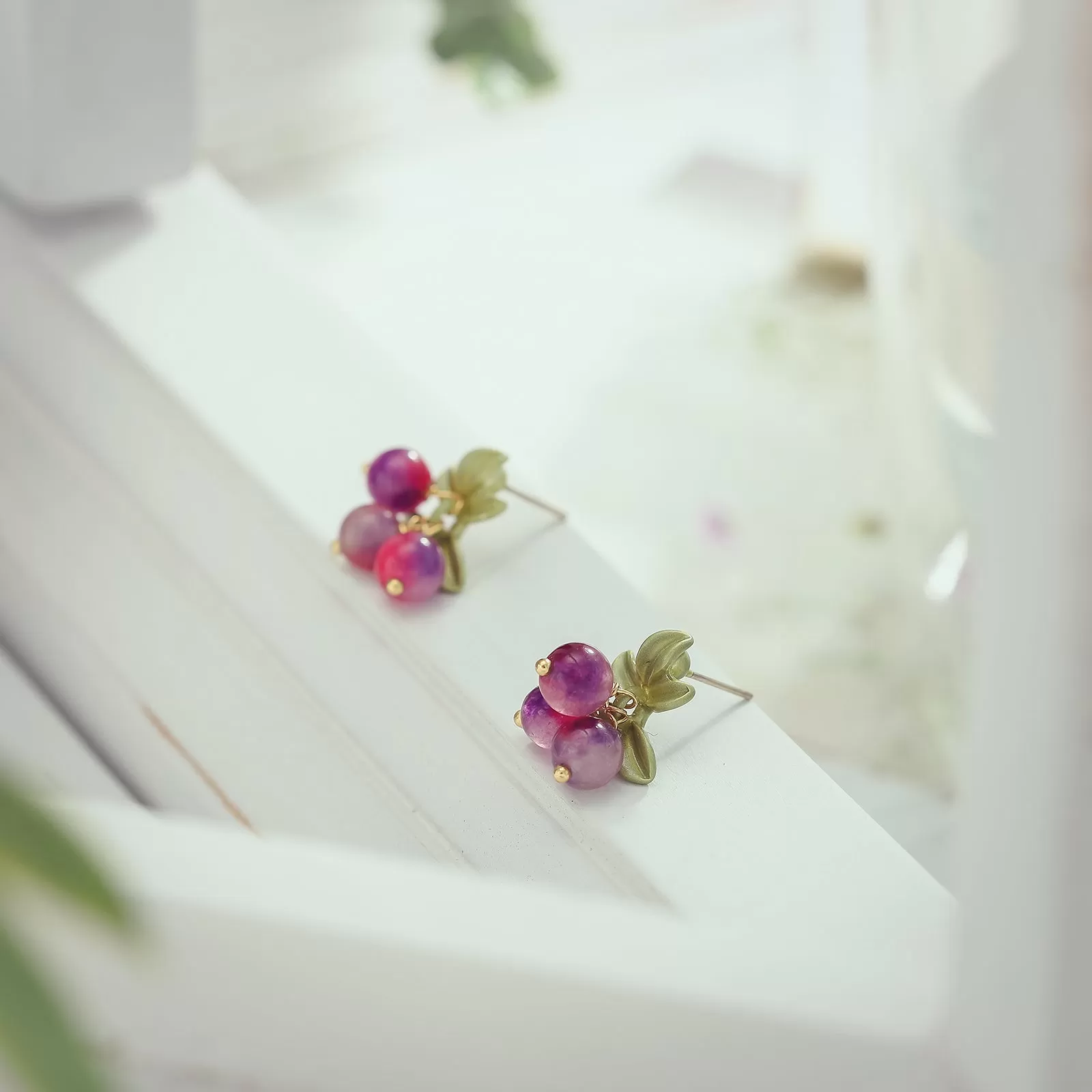 Purple Berry Stud Earrings