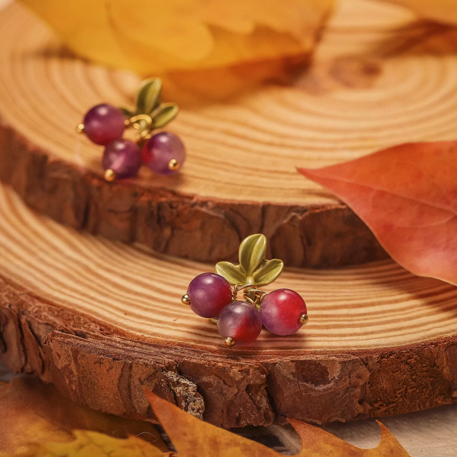 Purple Berry Stud Earrings