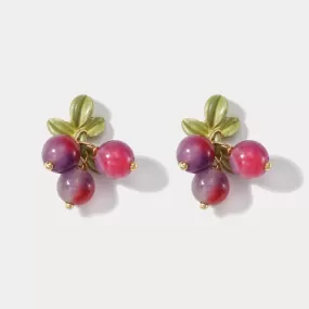 Purple Berry Stud Earrings