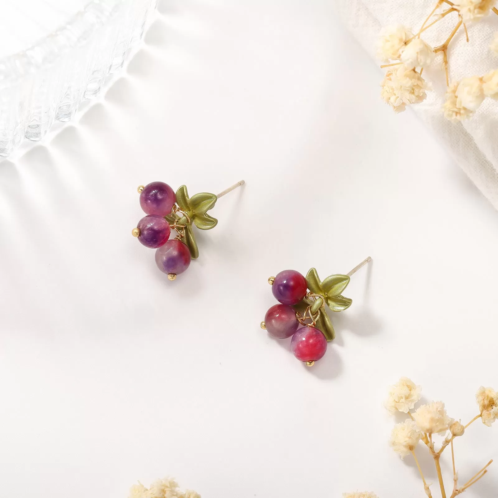 Purple Berry Stud Earrings