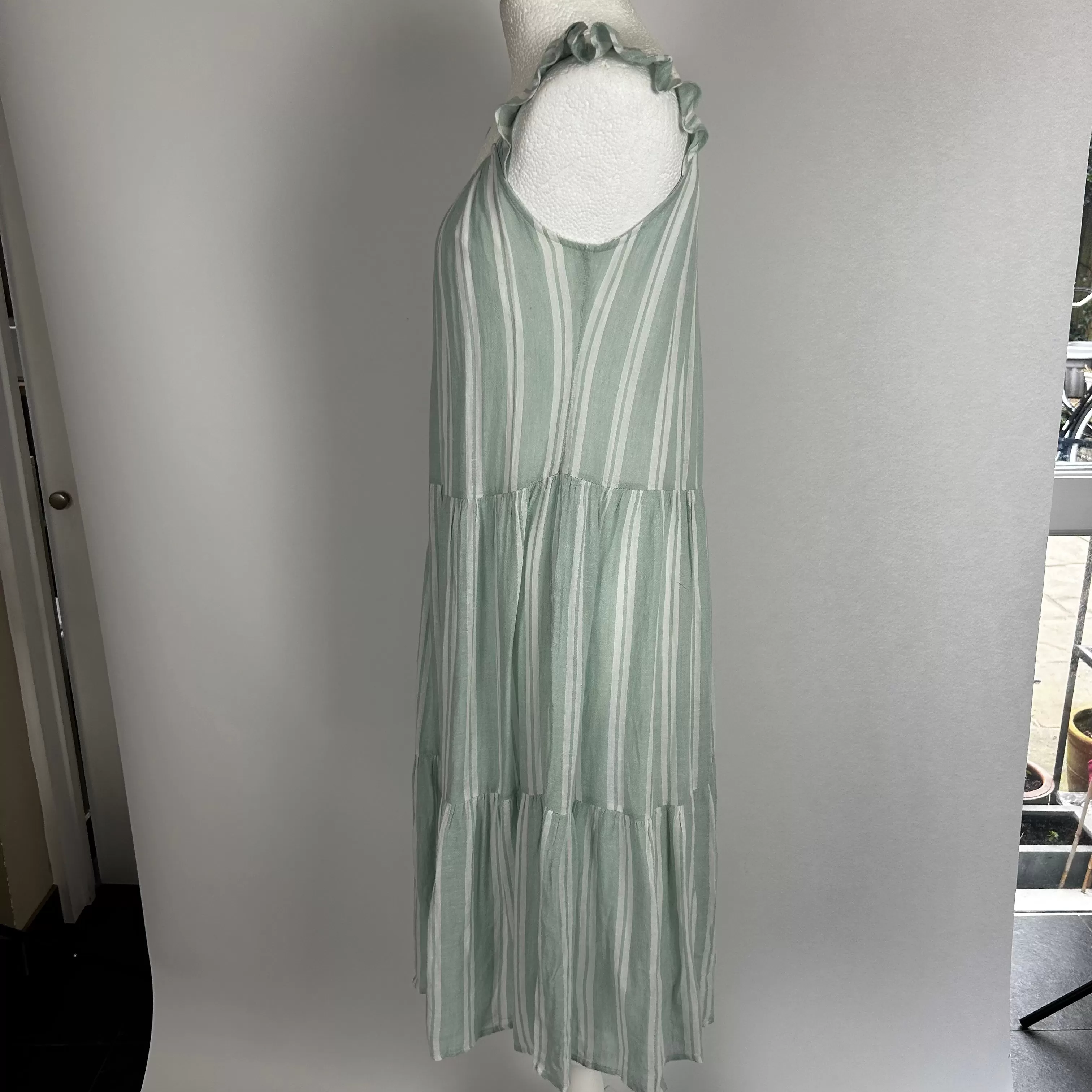 Rails Mint and White Stripe Tiered Sundress S/M