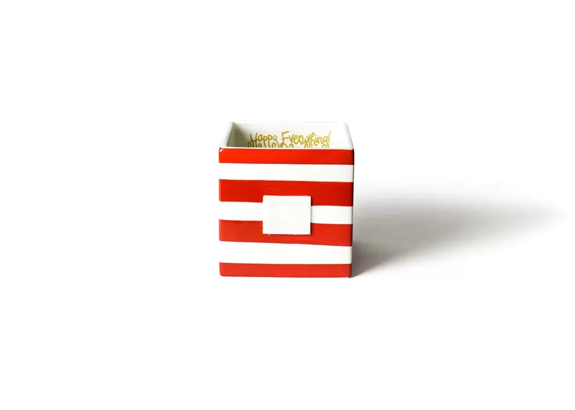 Red Stripe Mini Nesting Cube Medium