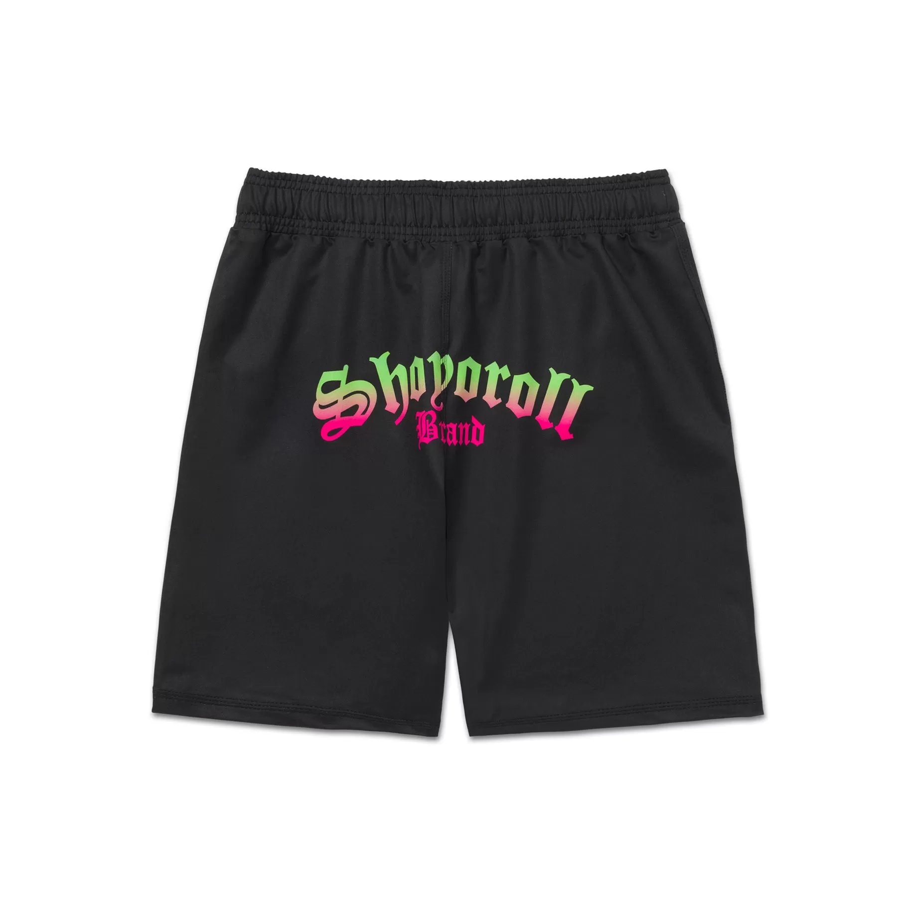 Retro Gradient Training Fitted Shorts (Green-Pink)