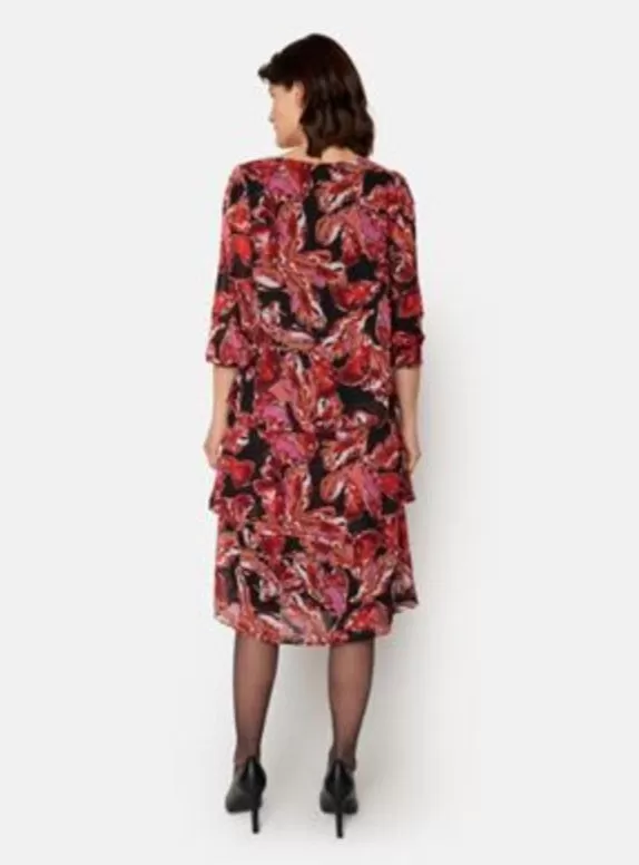 Signature print 3 layer dress