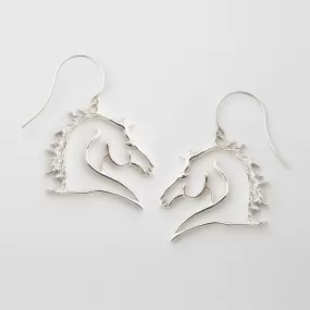 Silver Charm Equestrian Earrings