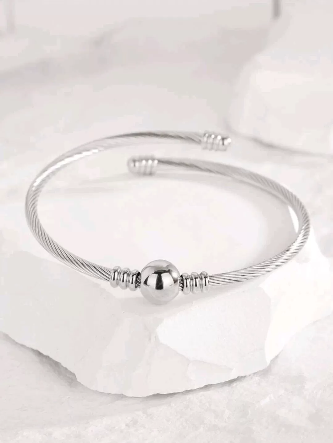 Stainless Steel  Ball Wire Bangle