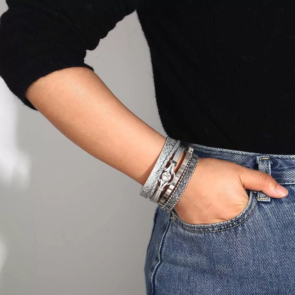 'Star' Charm Cuff Bracelet - pink