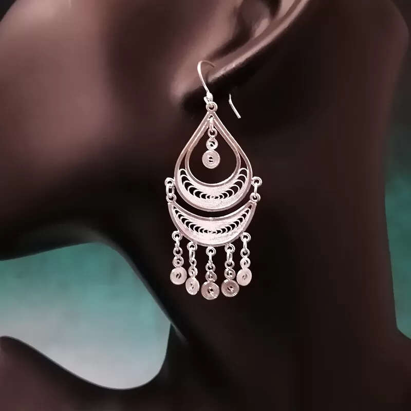 Sterling Silver Bohemian Tassel Earrings For Women Jewelry