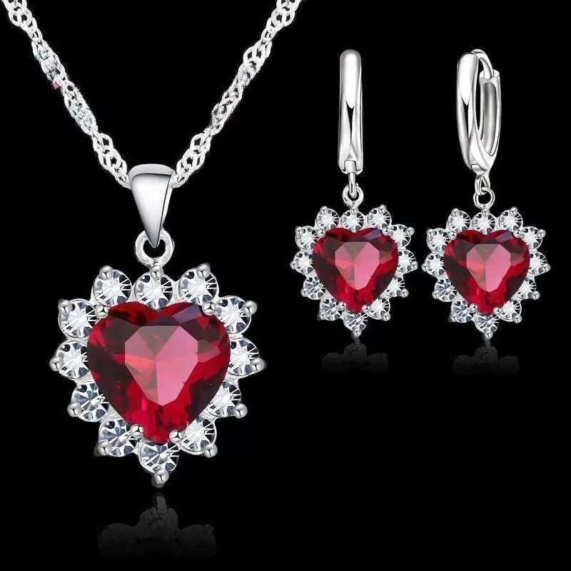 Sterling Silver Zirconia Jewelry Set For Women