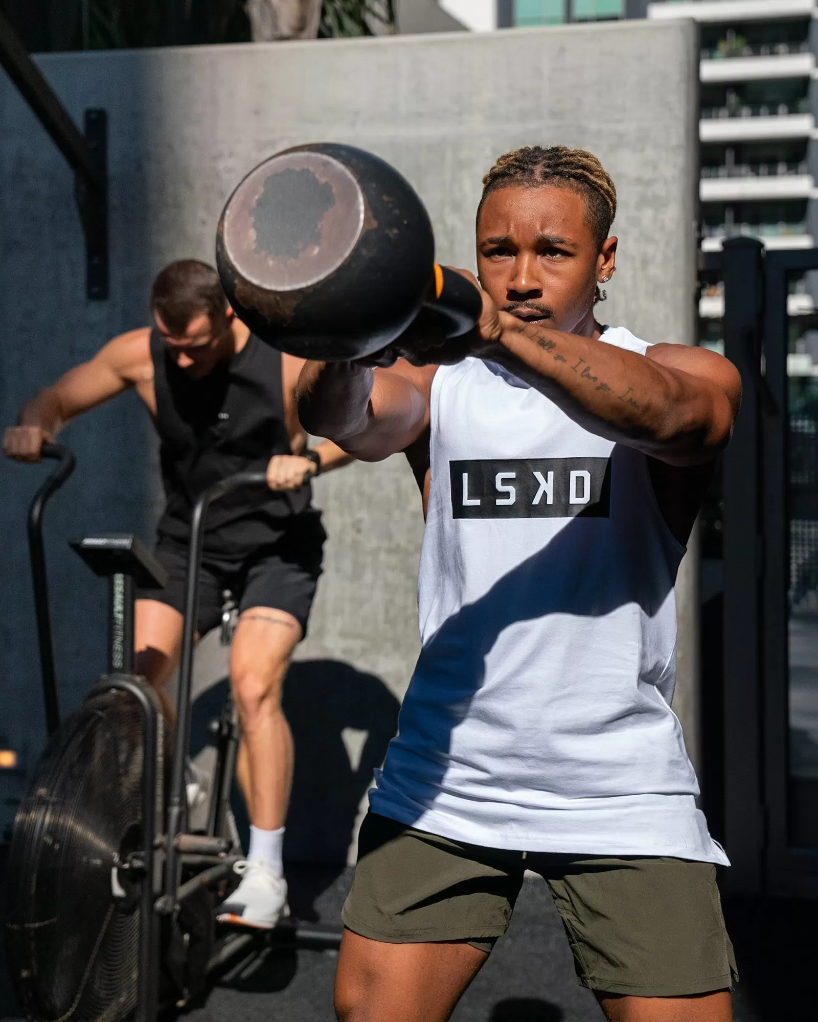 Strength FLXCotton Training Fit Tank - White-Black