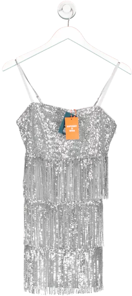 Superdry Metallic Fringe Cami Mini Dress UK XS