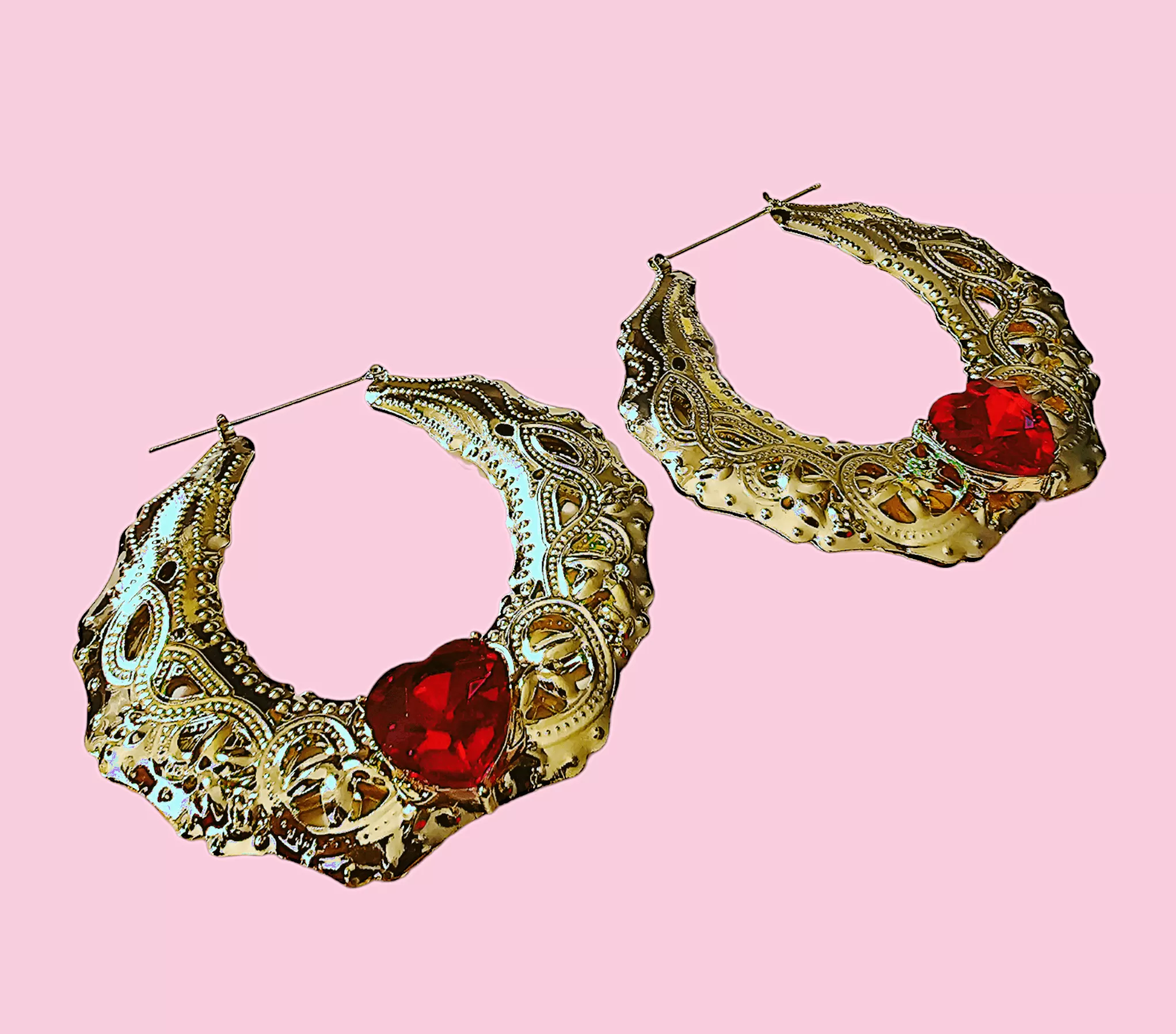 Sweetheart Filigree Hoop Earrings