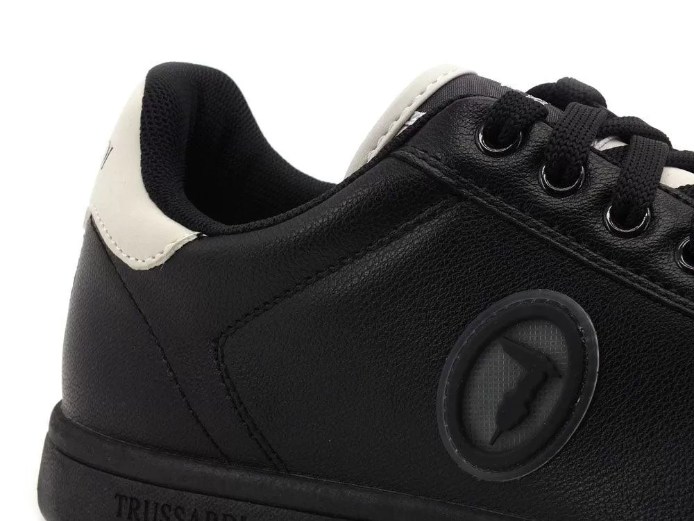 TRUSSARDI Galium Luxury Nabuk Patch Sneaker Black Ice 77A00274