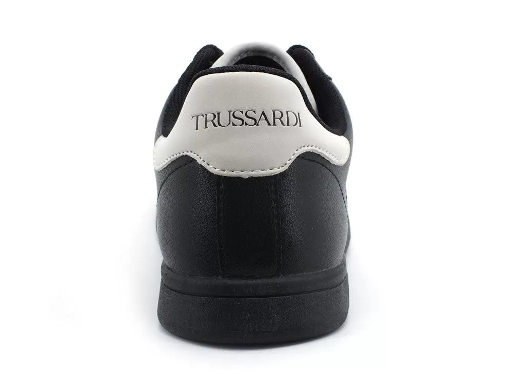 TRUSSARDI Galium Luxury Nabuk Patch Sneaker Black Ice 77A00274