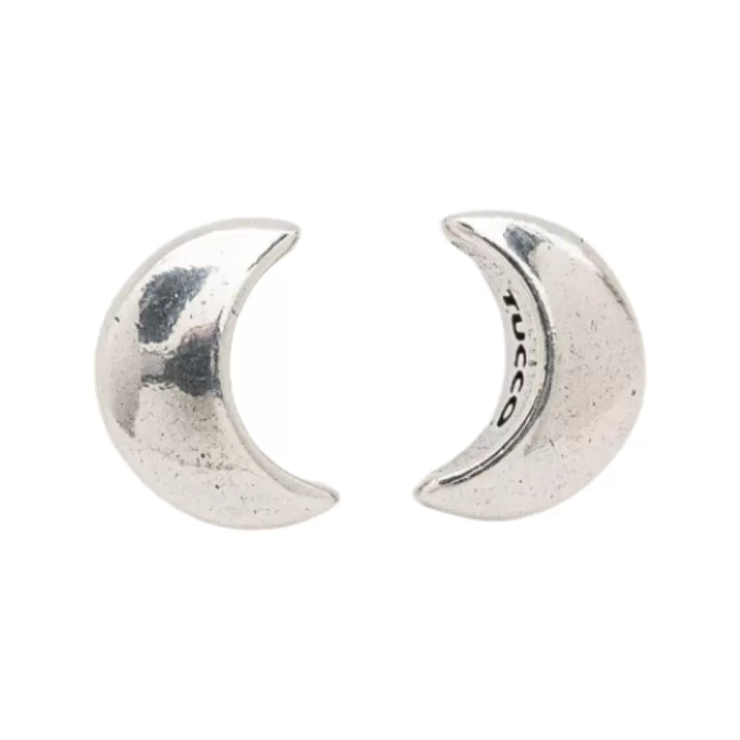 TUCCO SOLID HALF-MOON STUD EARRINGS