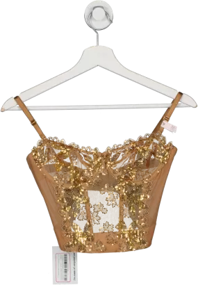 Victoria's Secret Nude Very Sexy Sequin Lace Corset Top BNWT UK 32C