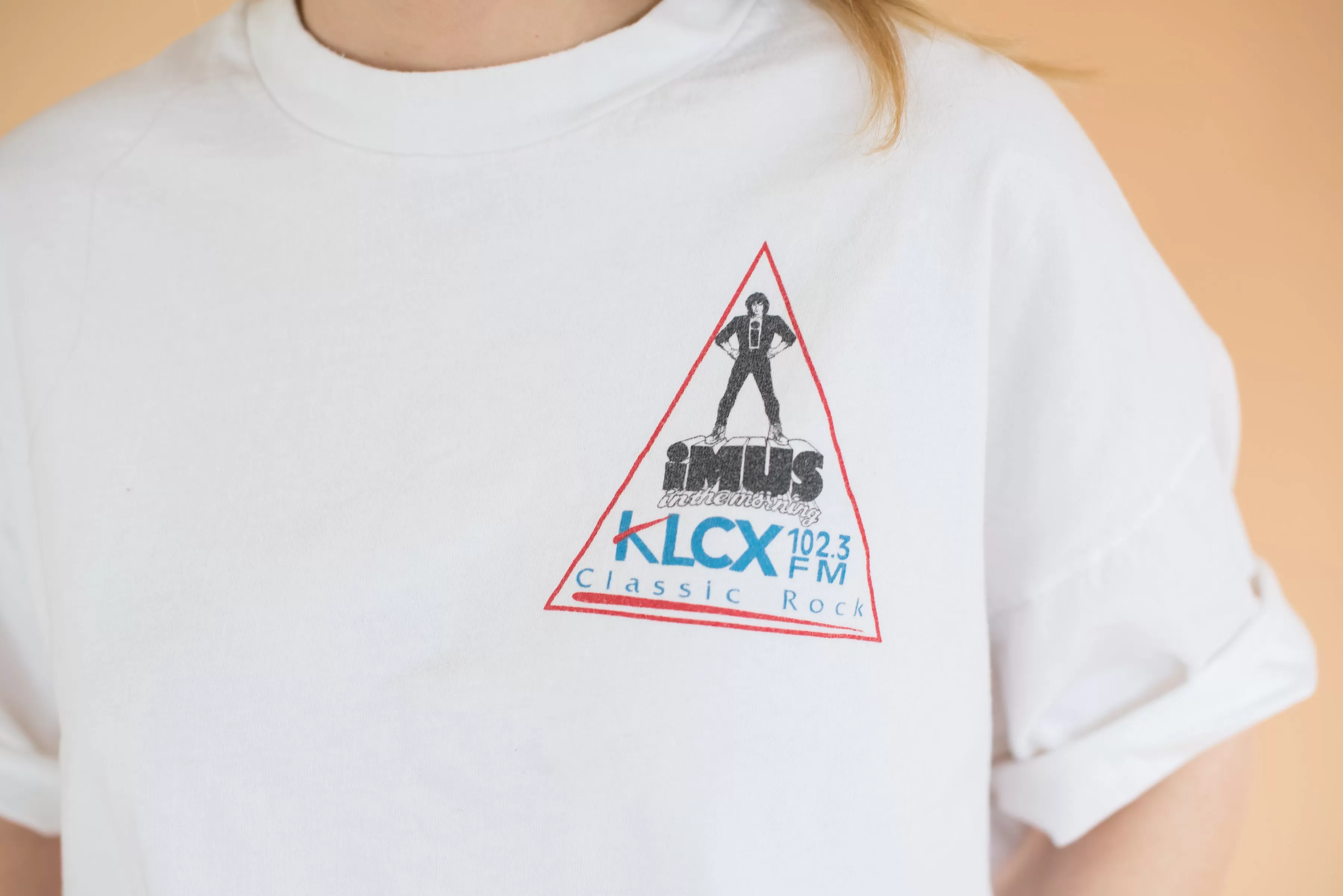 Vintage Cropped "KLCX Classic Rock" Tee