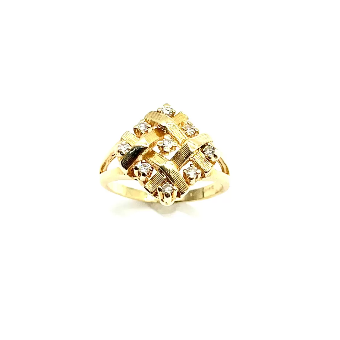 Vintage Diamond Weave Ring