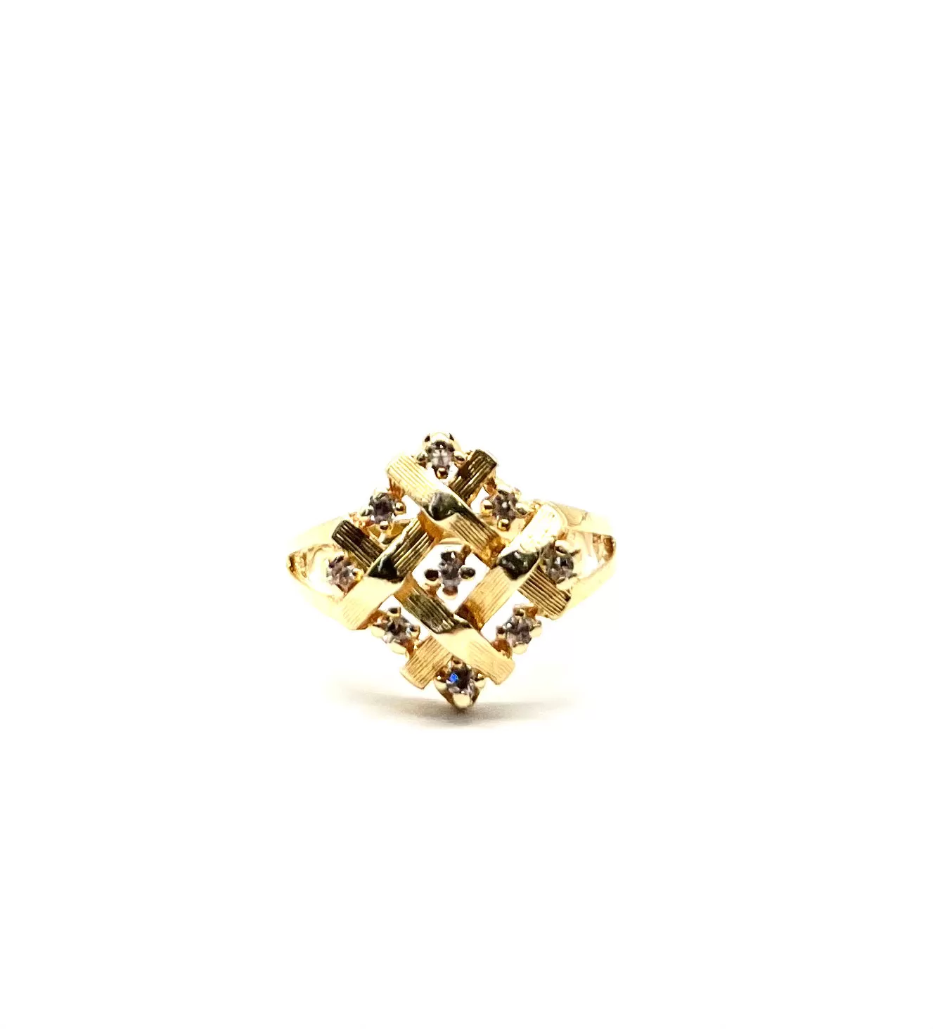 Vintage Diamond Weave Ring