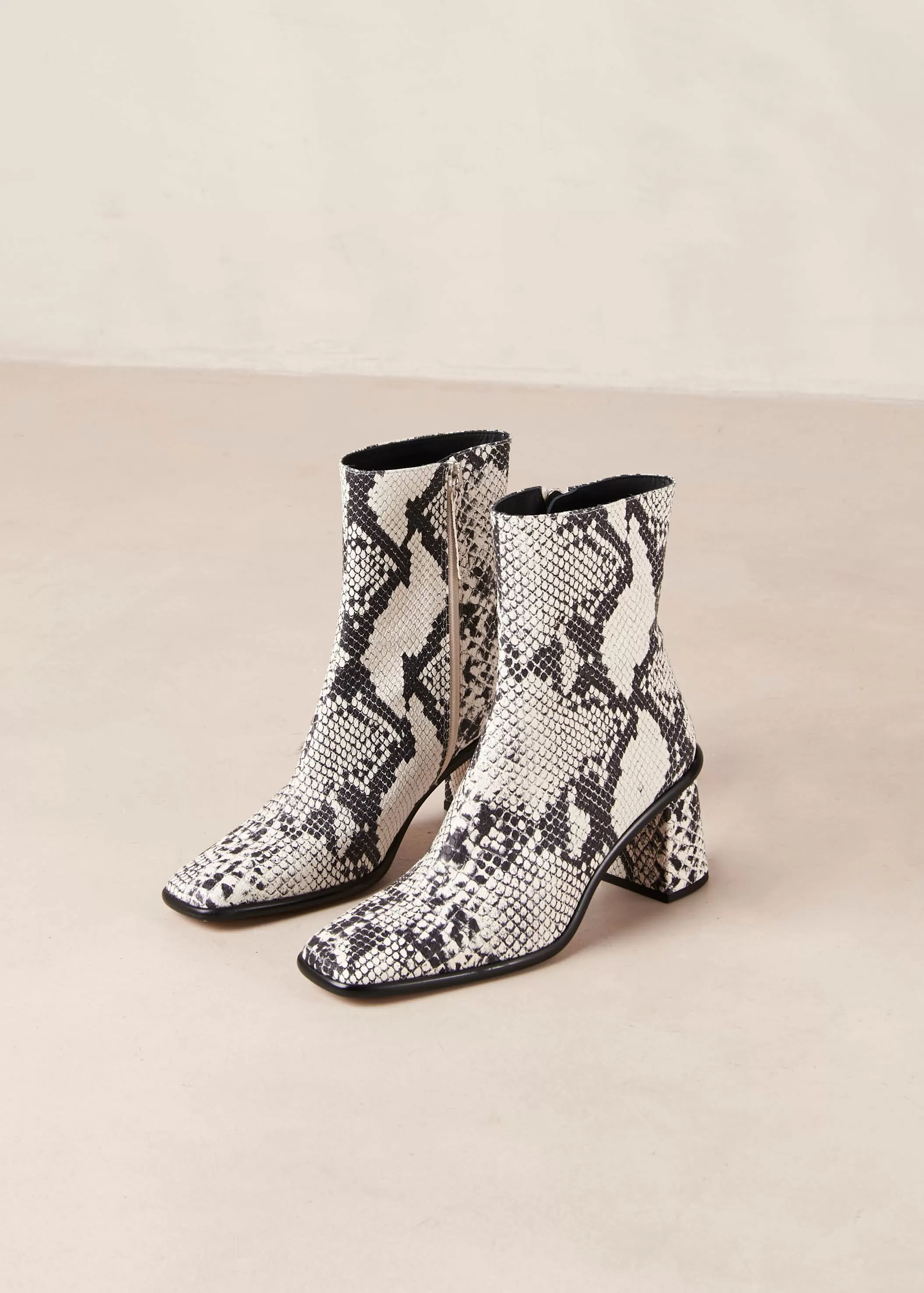 West Indo Grey Leather Ankle Boots