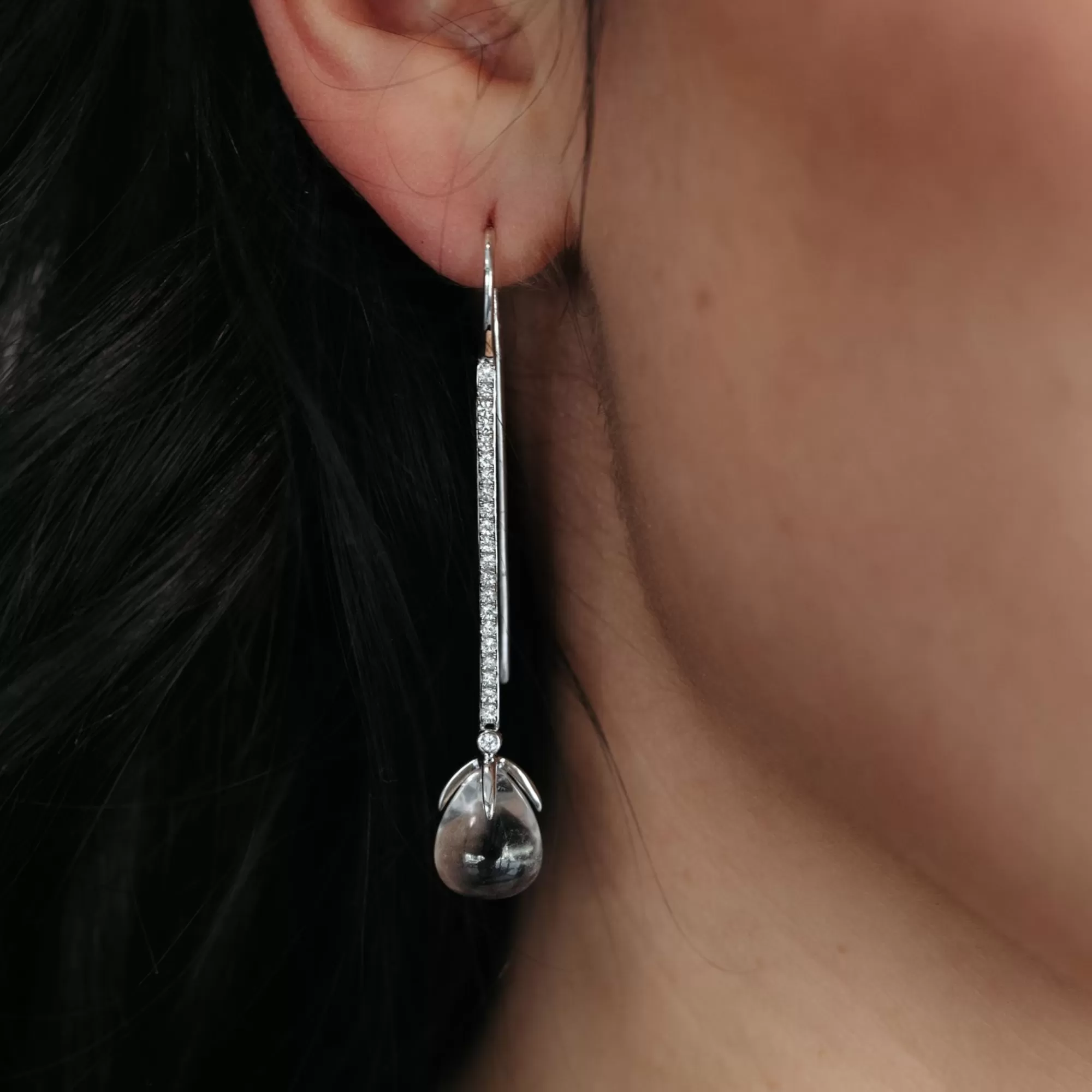 White Topaz Drop Earrings