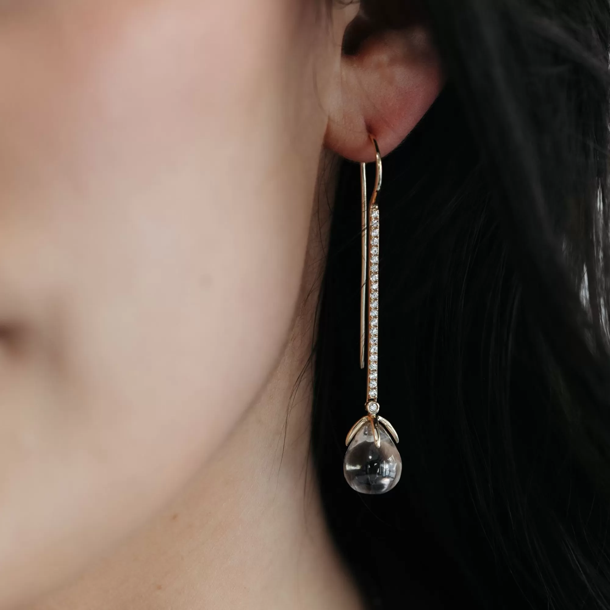 White Topaz Drop Earrings